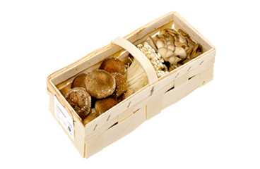 500g Holzspankorb mit verschiedenen Edelpilzen